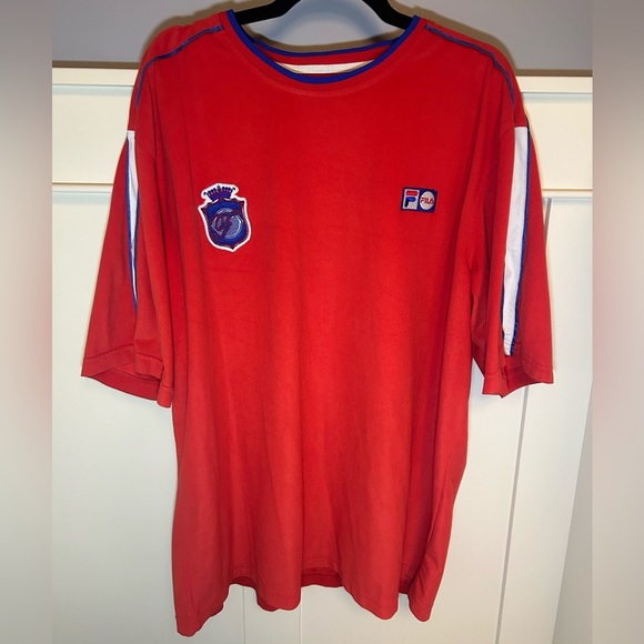 Vintage Fila soccer crest chain stitched oversized T-shirt - Picture 1 of 9